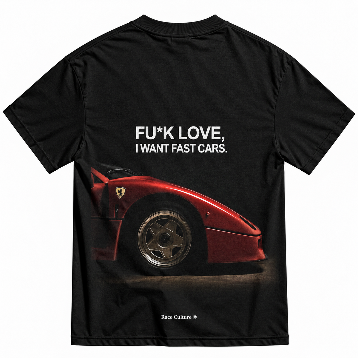 T-shirt Fuk Love I Want Fast Cars Nera