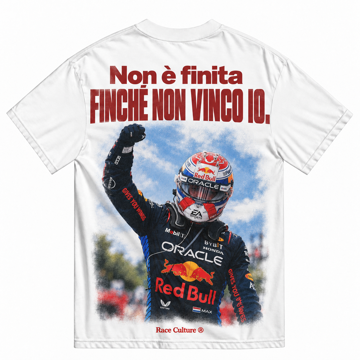 T-shirt Non è Finita Verstappen Bianca