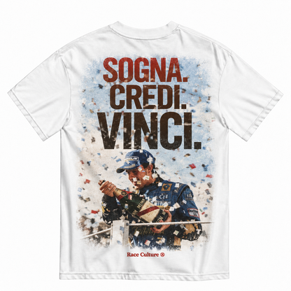 T-shirt Sogna Credi Vinci Bianca