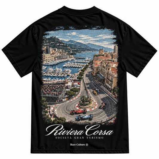T-shirt Riviera Corsa Panorama Nera