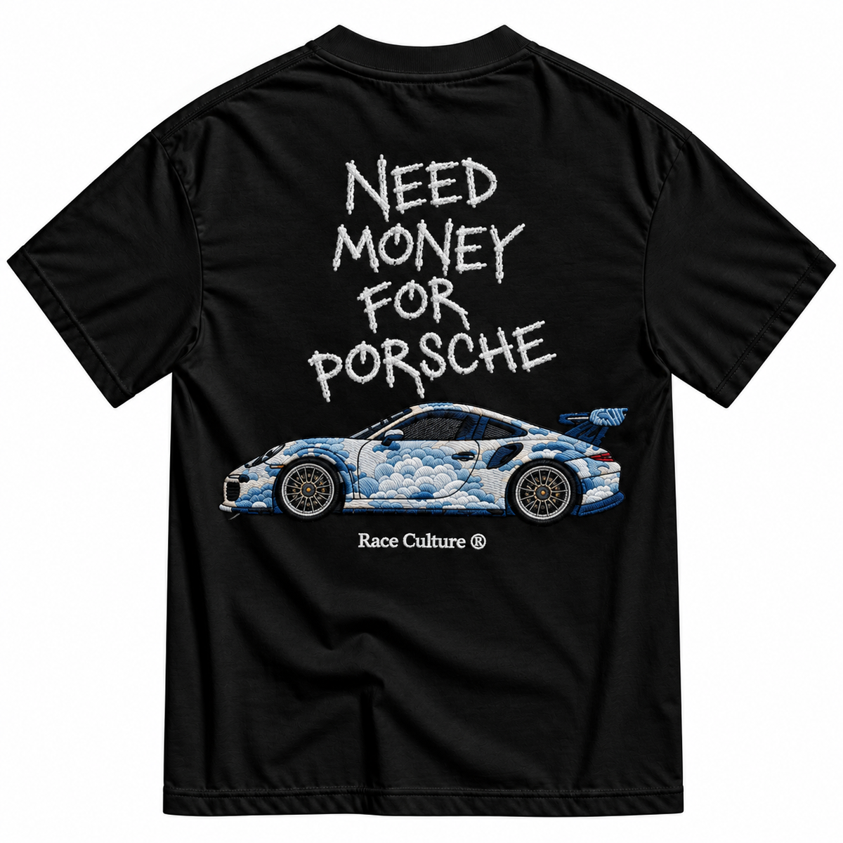 T-shirt Need Money For Porsche Nera