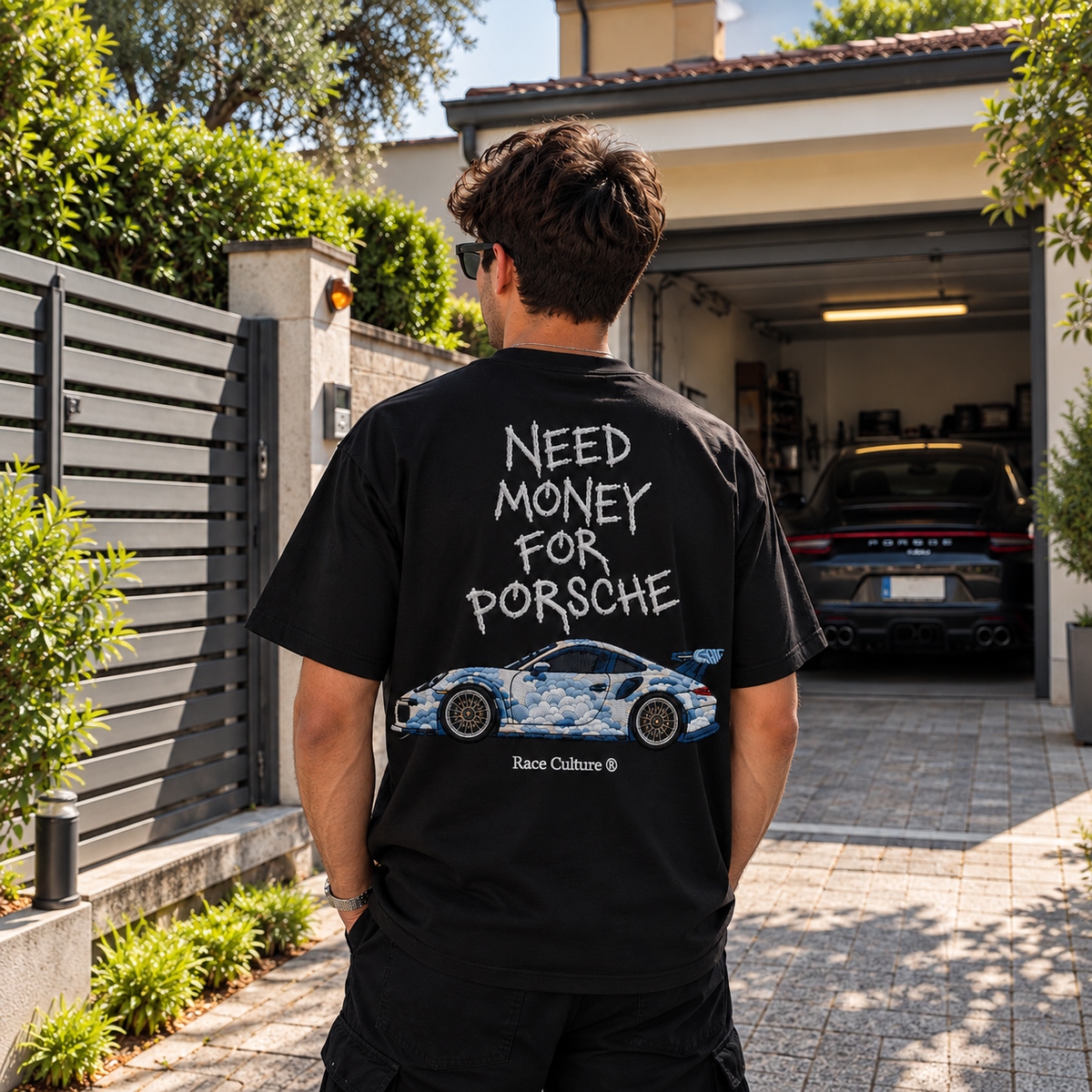 T-shirt Need Money For Porsche Nera