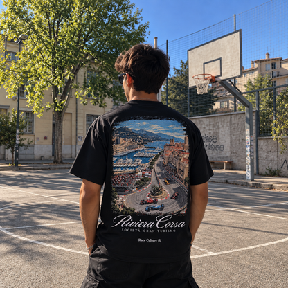 T-shirt Riviera Corsa Panorama Nera