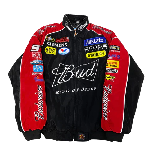 Giacca Racing Budweiser Nera – Vintage NASCAR Edition