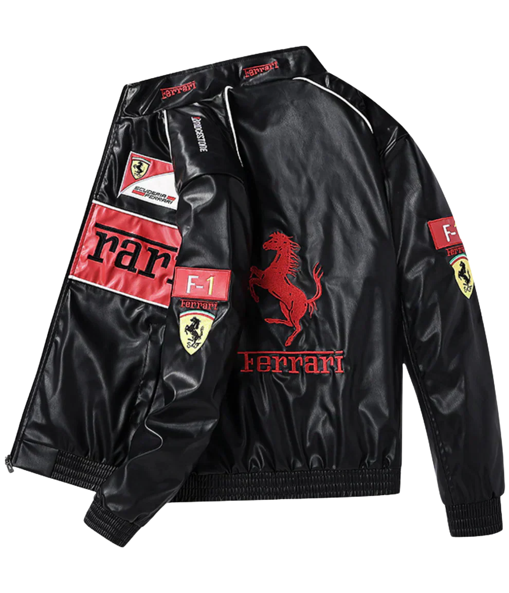 Giacca in Pelle Racing Rossa – Stile F1