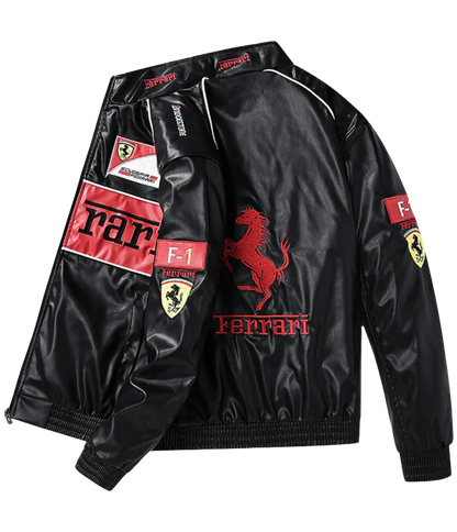 Giacca in Pelle Racing Rossa – Stile F1