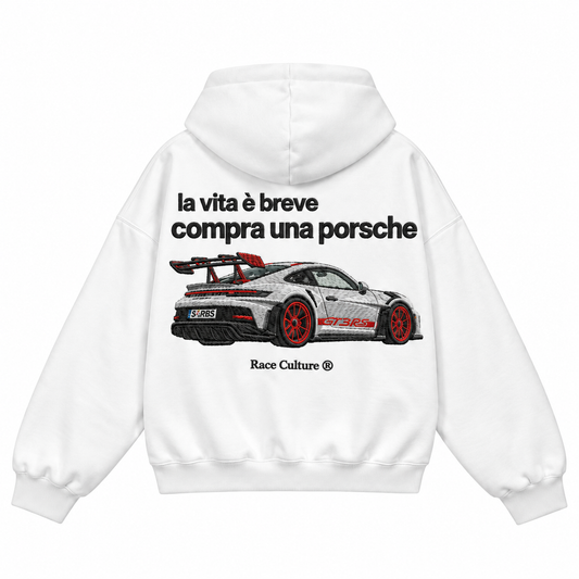 Felpa La Vita è Breve Compra una Porsche Bianca