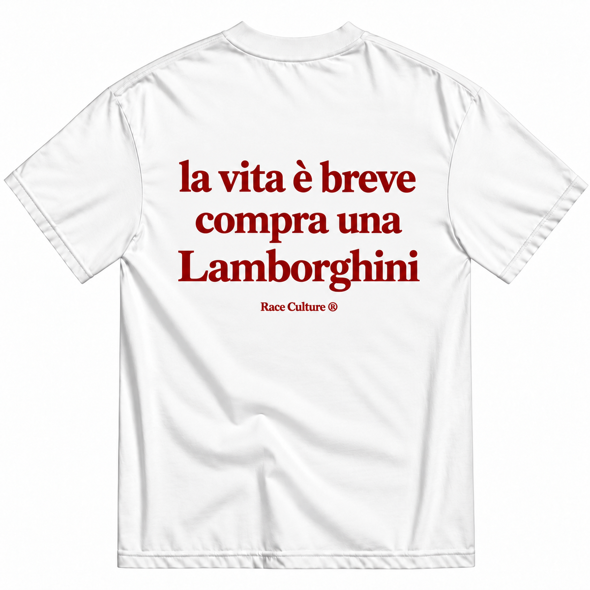 T-shirt La Vita è Breve Compra una Lamborghini Bianca
