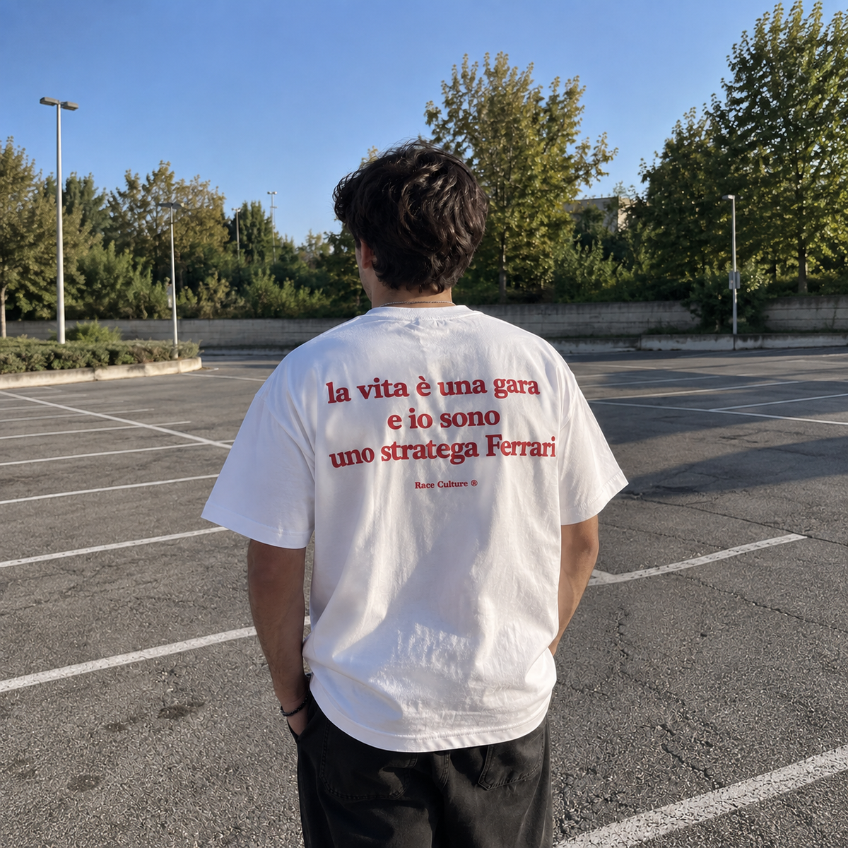 T-shirt Stratega Ferrari Bianca