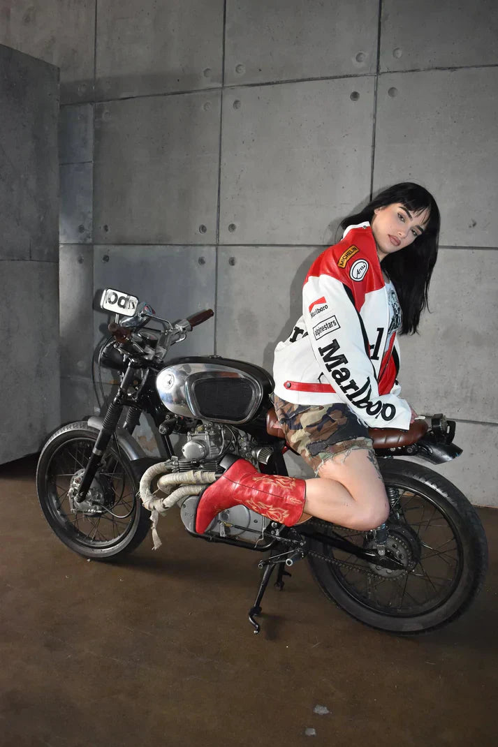 Giacca in Pelle Racing Marlboro