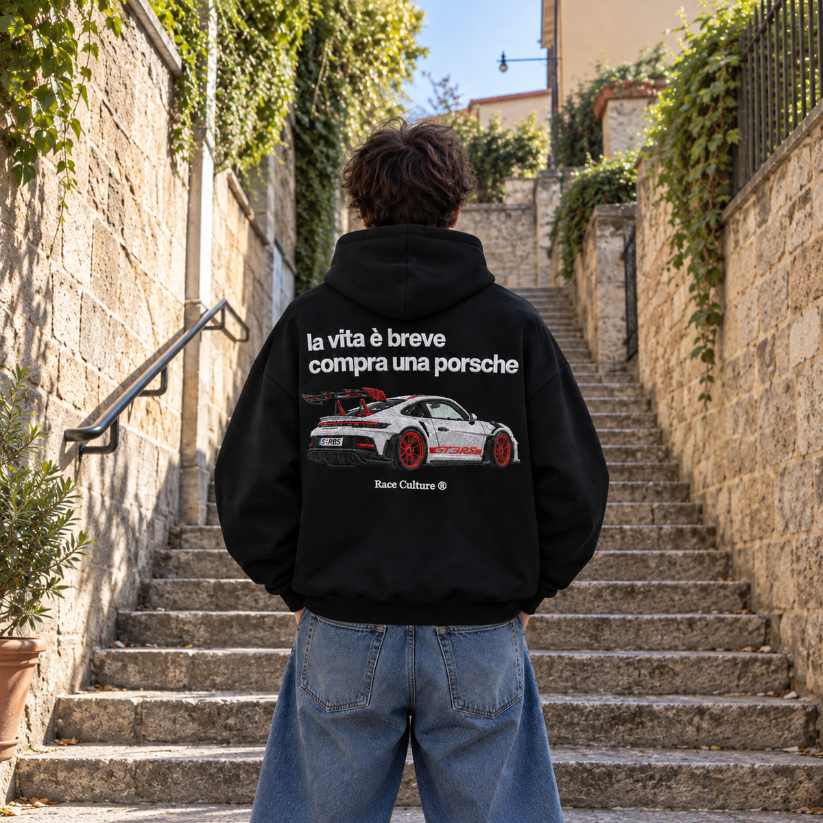 Felpa La Vita è Breve Compra una Porsche Nera