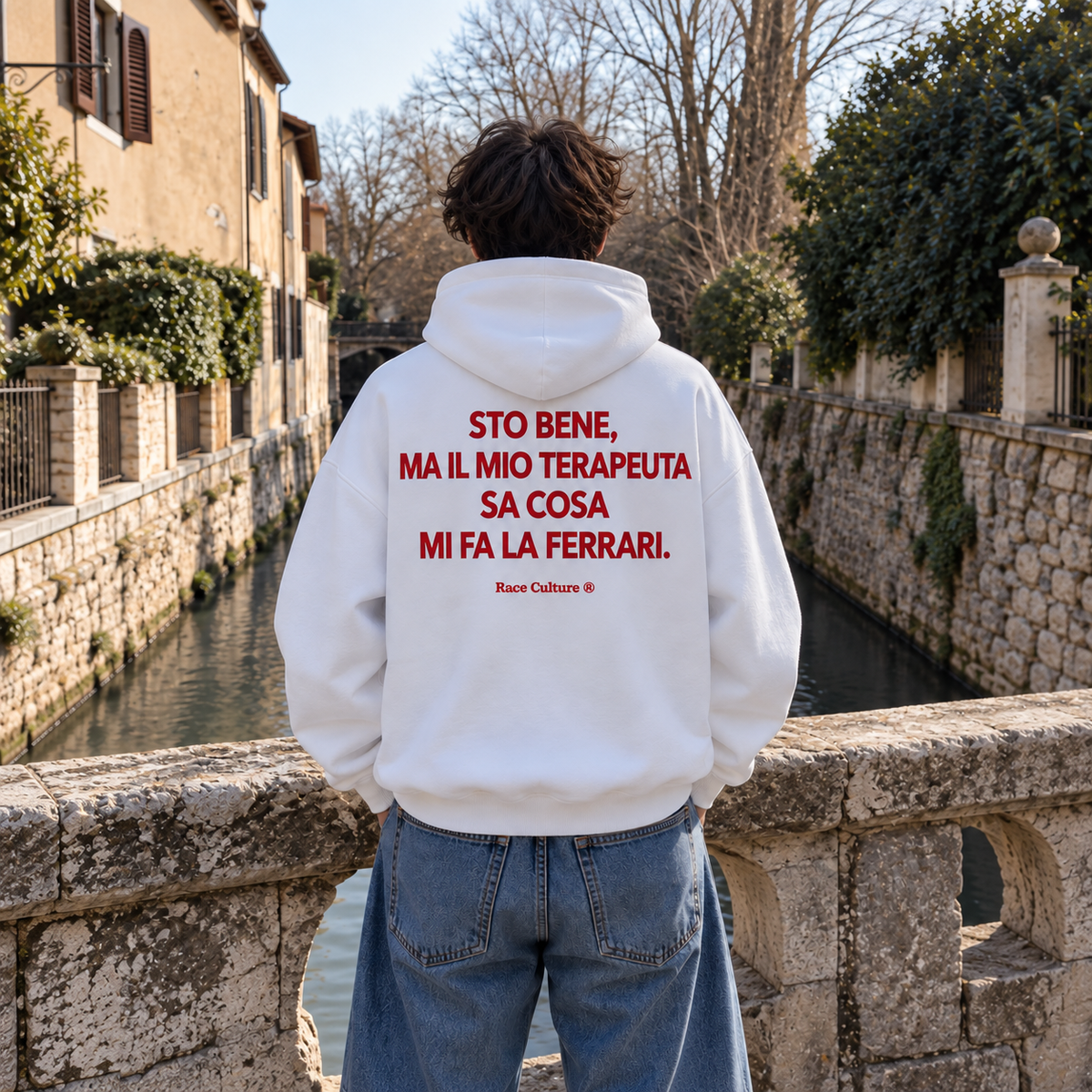 Felpa Sto Bene Ma Il Mio Terapeuta Bianca
