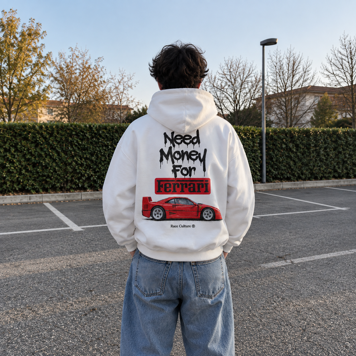 Felpa Need Money For Ferrari Bianca