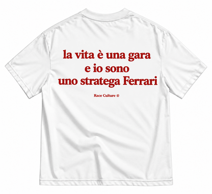 T-shirt Stratega Ferrari Bianca