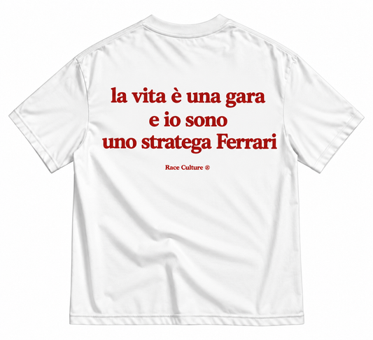 T-shirt Stratega Ferrari Bianca