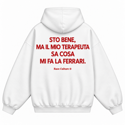 Felpa Sto Bene Ma Il Mio Terapeuta Bianca