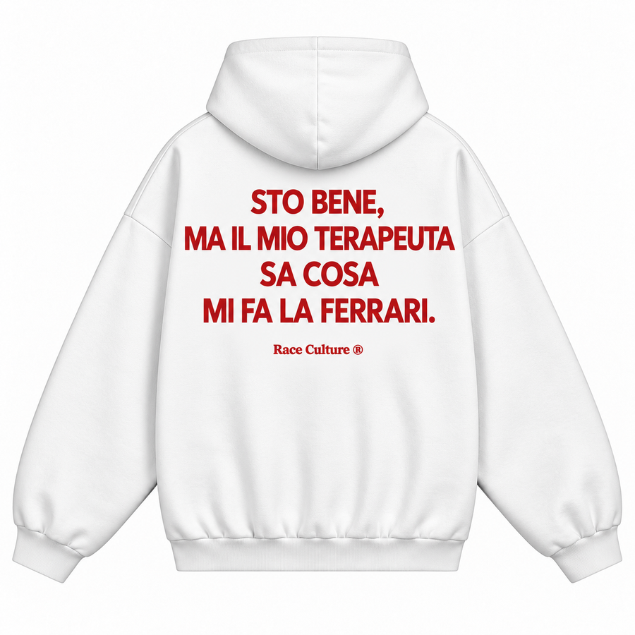 Felpa Sto Bene Ma Il Mio Terapeuta Bianca