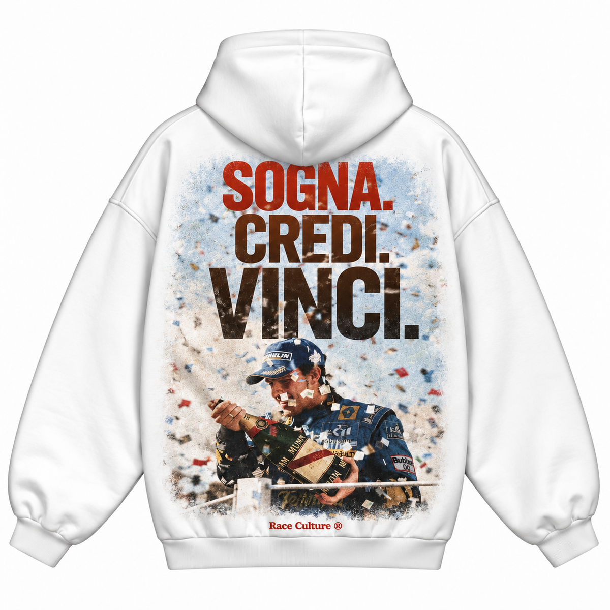 Felpa Sogna Credi Vinci Bianca