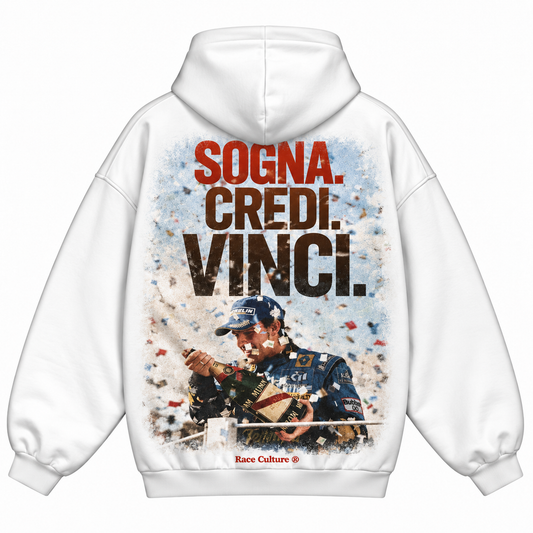 Felpa Sogna Credi Vinci Bianca